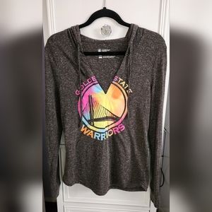 Golden State Warriors Gray Long Sleeve Hooded Shirt Size S